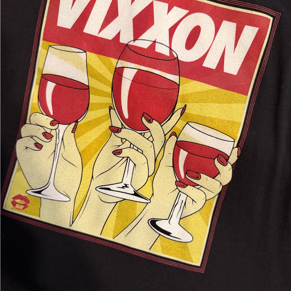DIXXON Vixxon Black Graphic Racerback Tank with Red & Yellow Print - Picture 3 of 3
